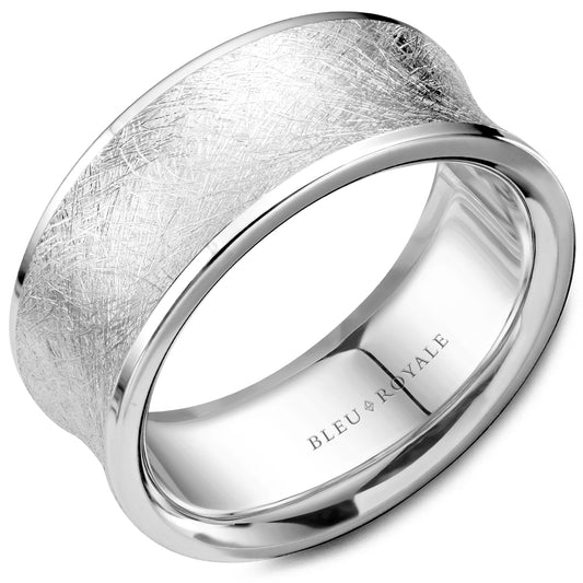 Bleu Royale Legacy Wedding Band 9.50mm White 18k Gold