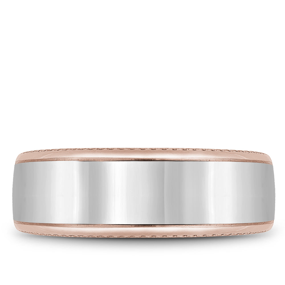 Bleu Royale Legacy Wedding Band 7.50mm White and Rose 18k Gold