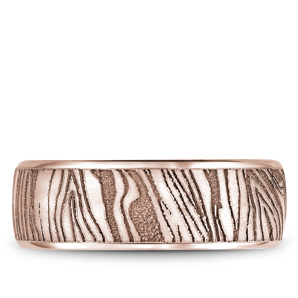 Bleu Royale Distinct Wedding Band 8.00mm Rose 14k Gold