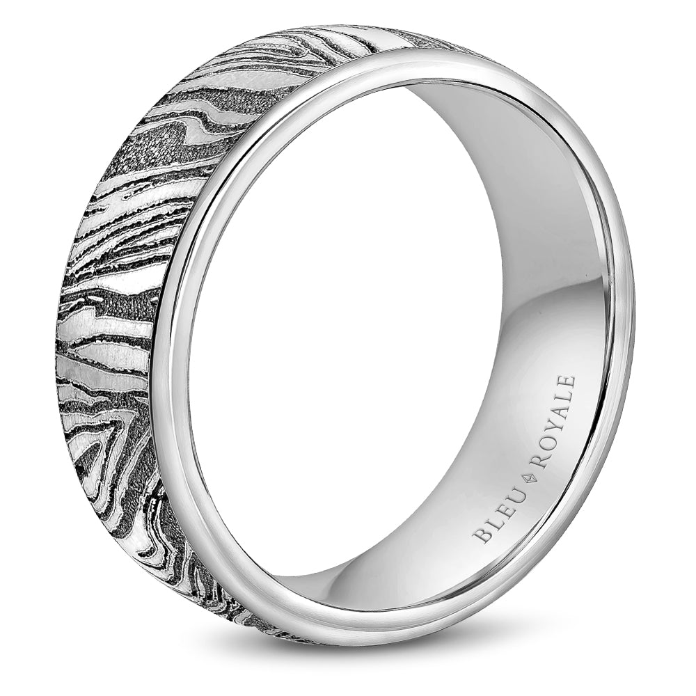 Bleu Royale Distinct Wedding Band 8.00mm White 18k Gold