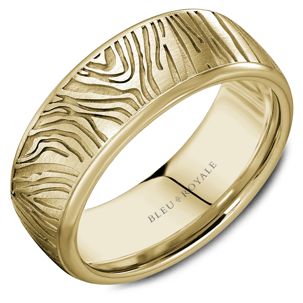 Bleu Royale Distinct Wedding Band 8.00mm Yellow 18k Gold