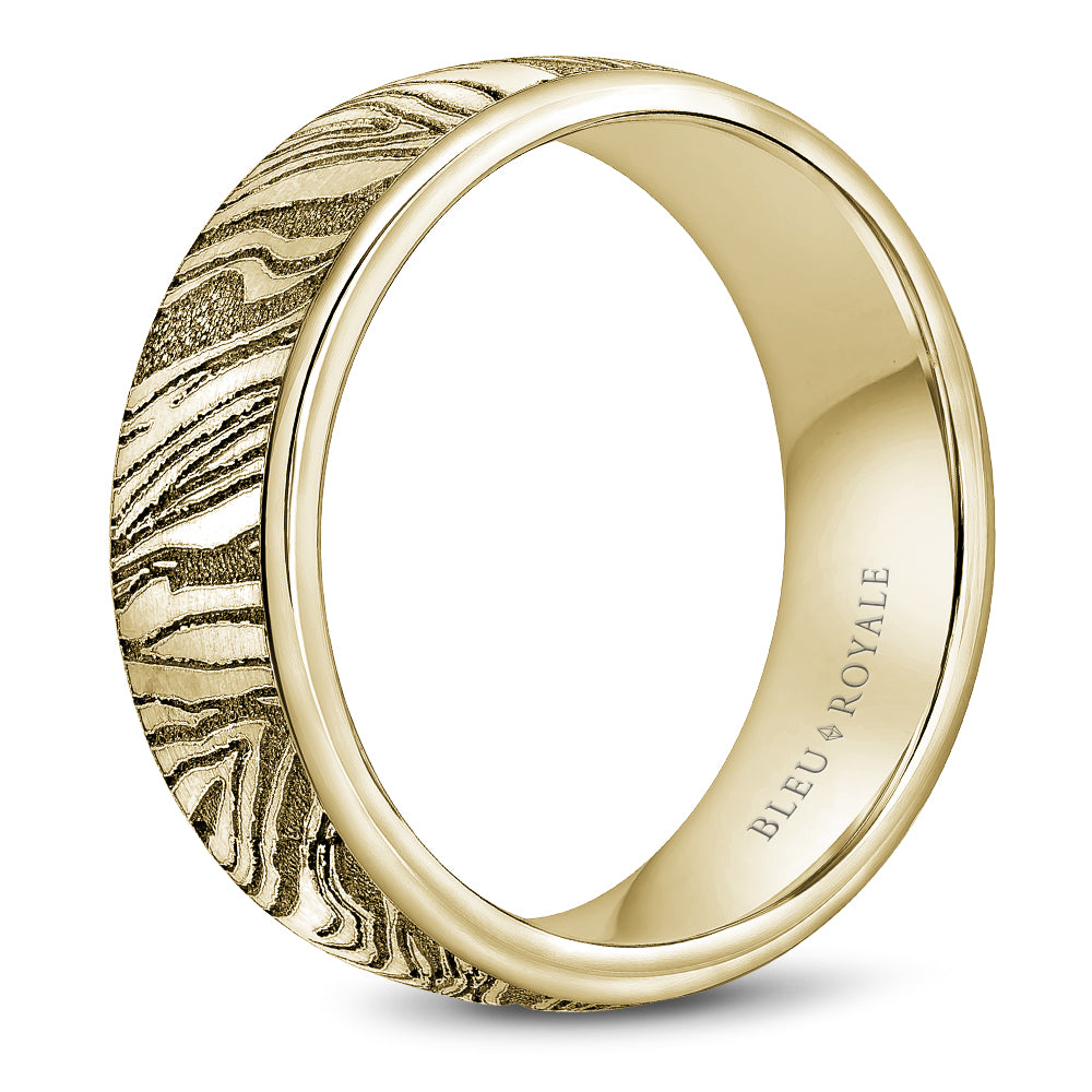 Bleu Royale Distinct Wedding Band 8.00mm Yellow 18k Gold