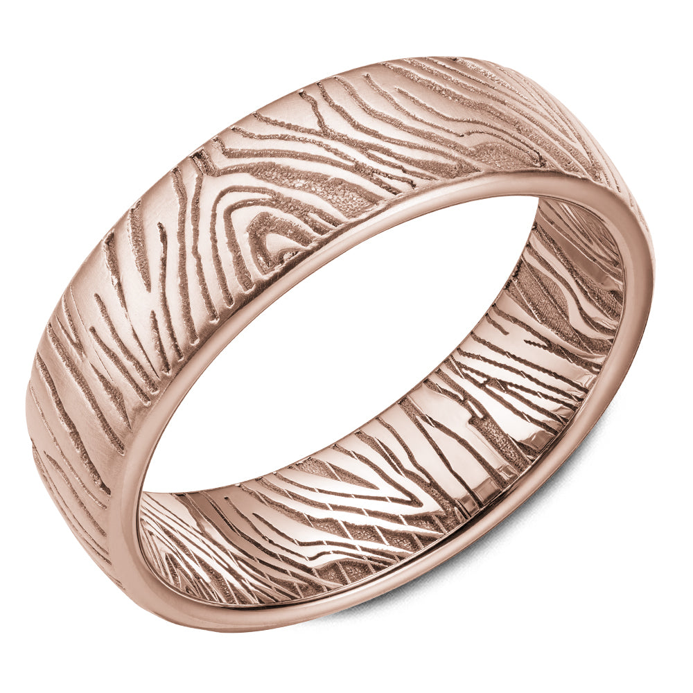 Bleu Royale Distinct Wedding Band 7.00mm Rose 14k Gold