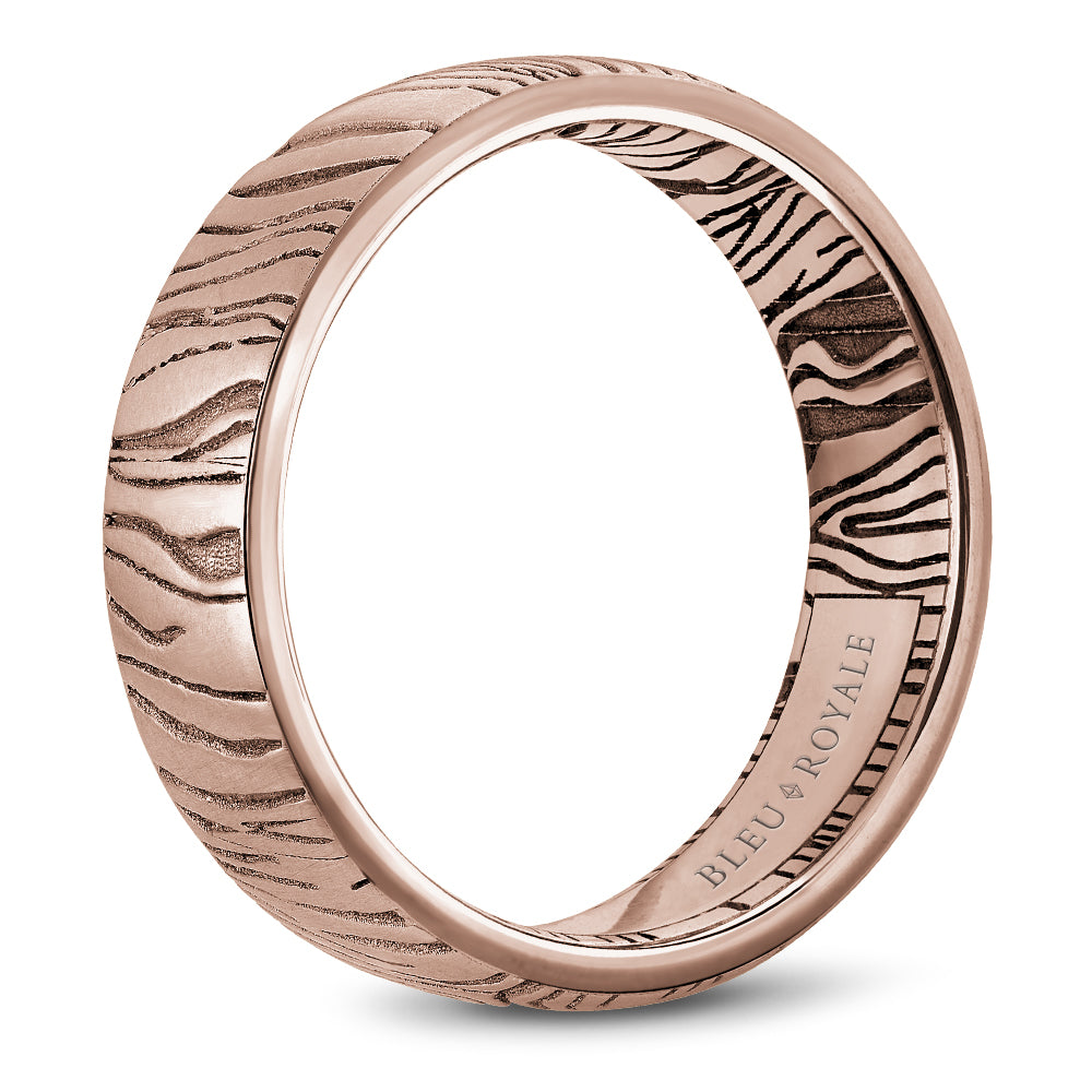 Bleu Royale Distinct Wedding Band 7.00mm Rose 14k Gold
