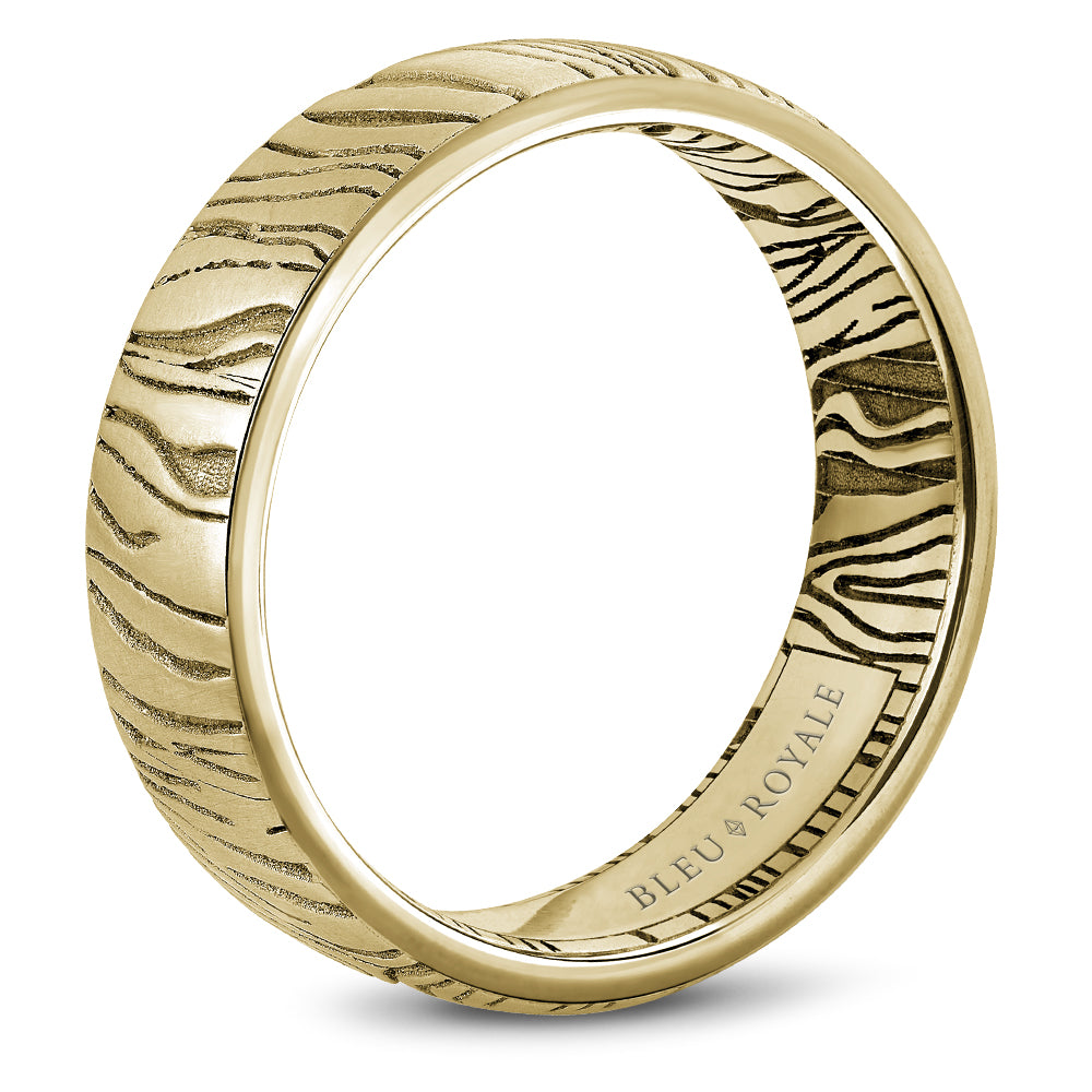 Bleu Royale Distinct Wedding Band 7.00mm Yellow 18k Gold