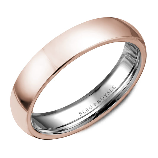 Bleu Royale Legacy Wedding Band 5.00mm Rose and White 18k Gold