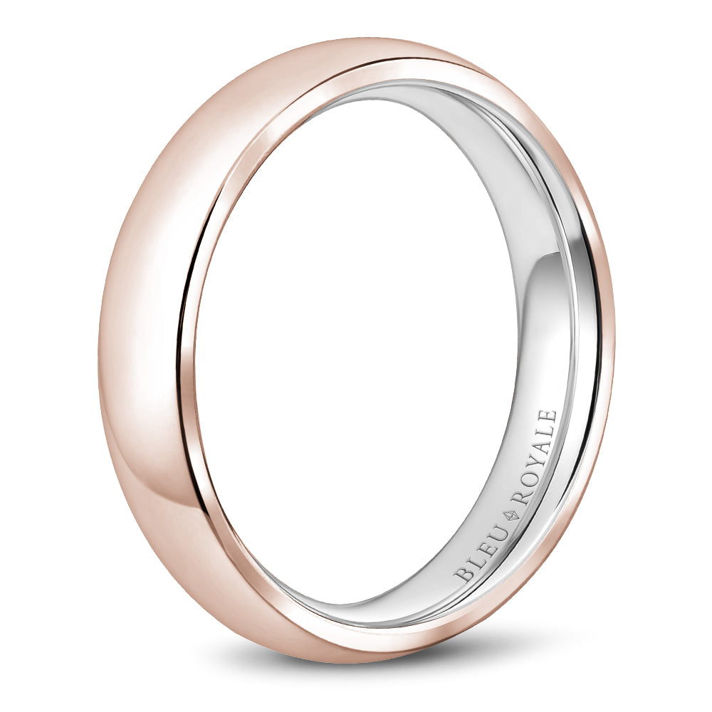 Bleu Royale Legacy Wedding Band 5.00mm Rose and White 14k Gold