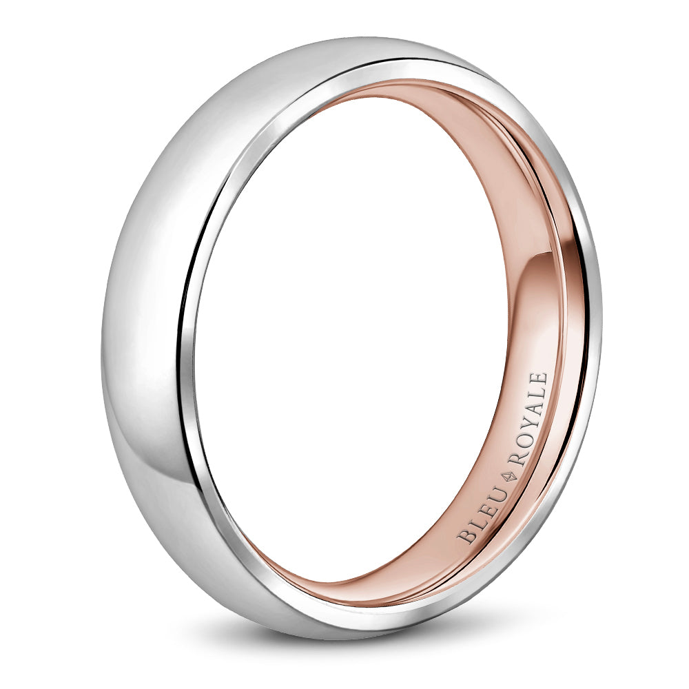 Bleu Royale Legacy Wedding Band 5.00mm White and Rose 14k Gold