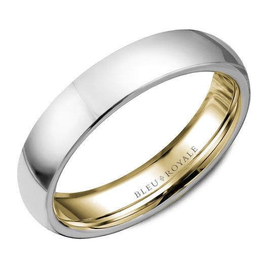 Bleu Royale Legacy Wedding Band 5.00mm White and Yellow 18k Gold
