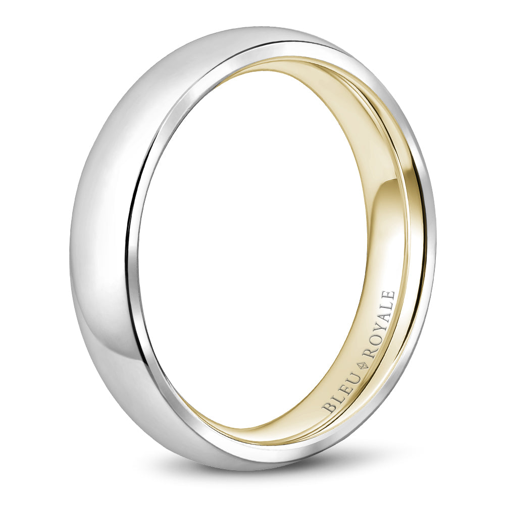 Bleu Royale Legacy Wedding Band 5.00mm White and Yellow 14k Gold