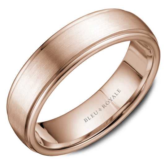 Bleu Royale Legacy Wedding Band 6.50mm Rose 18k Gold