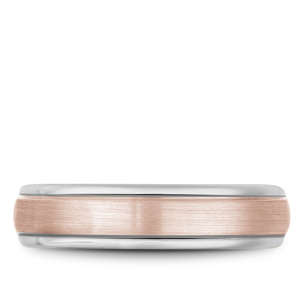 Bleu Royale Legacy Wedding Band 5.50mm Rose and White 14k Gold