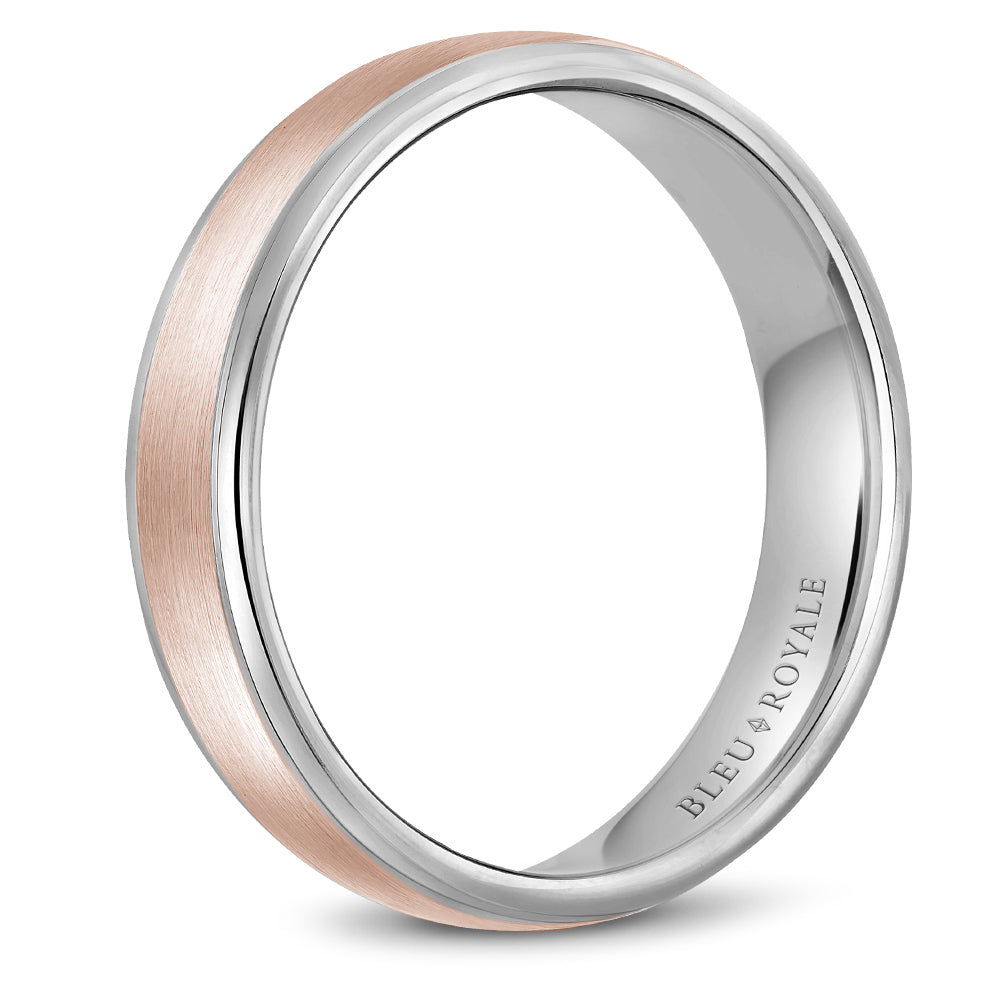 Bleu Royale Legacy Wedding Band 5.50mm Rose and White 14k Gold