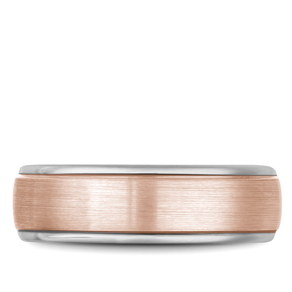 Bleu Royale Legacy Wedding Band 6.50mm Rose and White 18k Gold