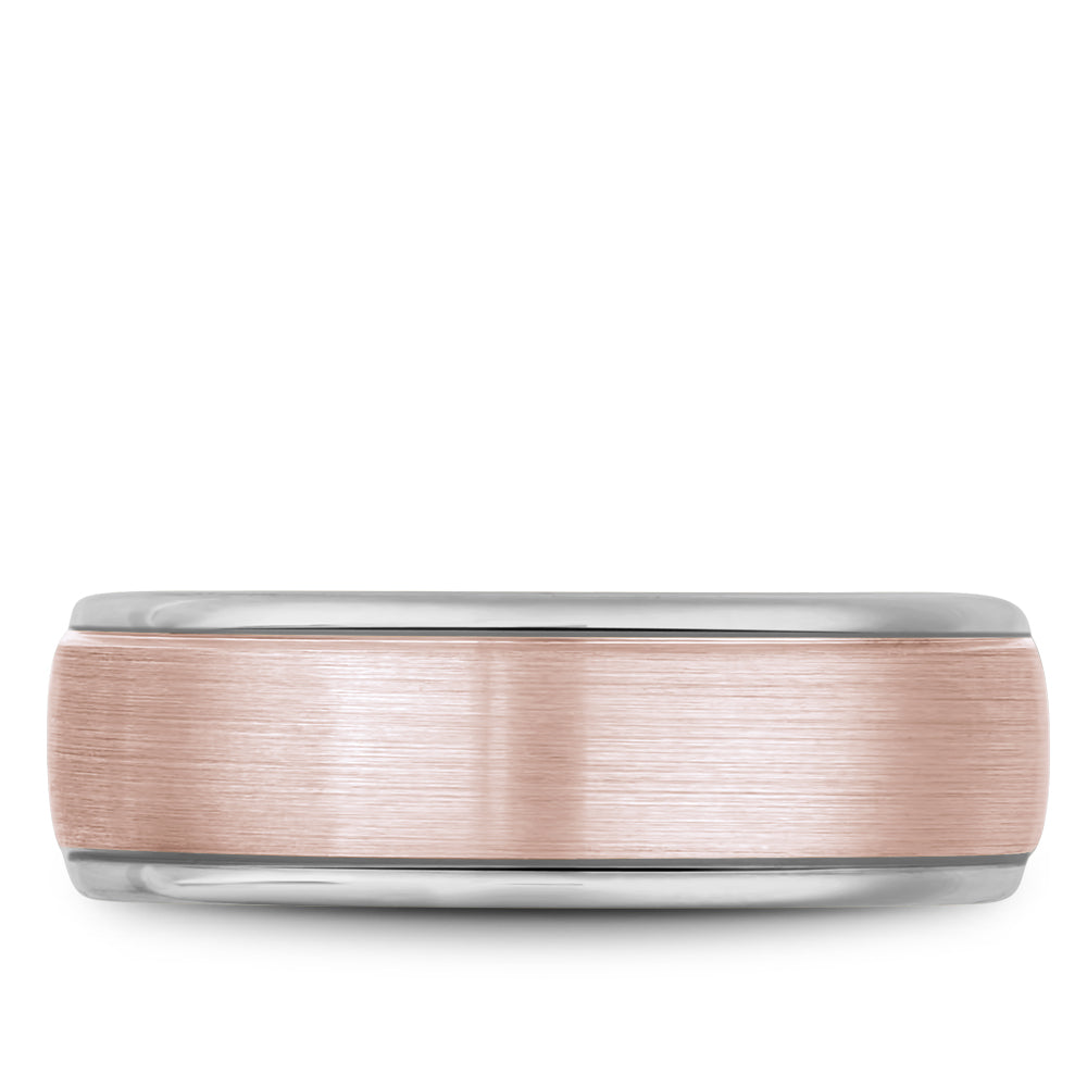 Bleu Royale Legacy Wedding Band 7.50mm Rose and White 18k Gold