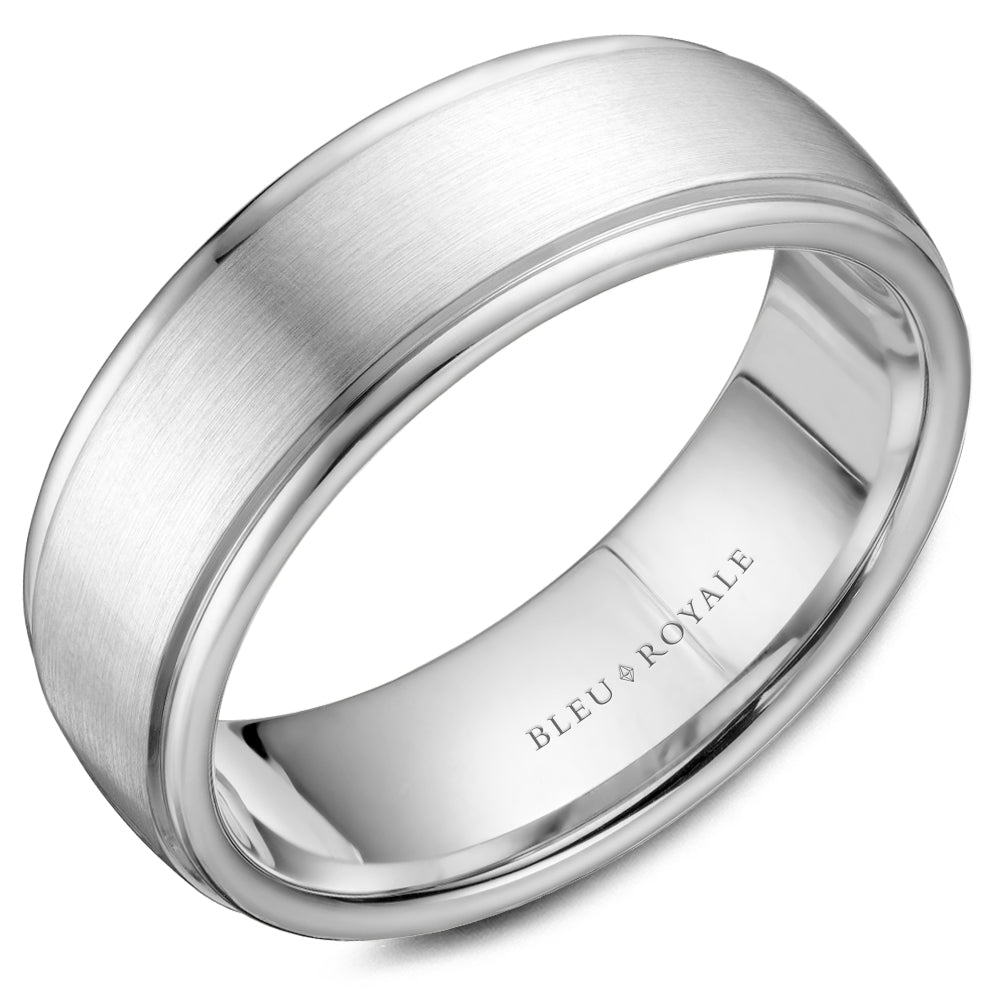 Bleu Royale Legacy Wedding Band 7.50mm White 18k Gold