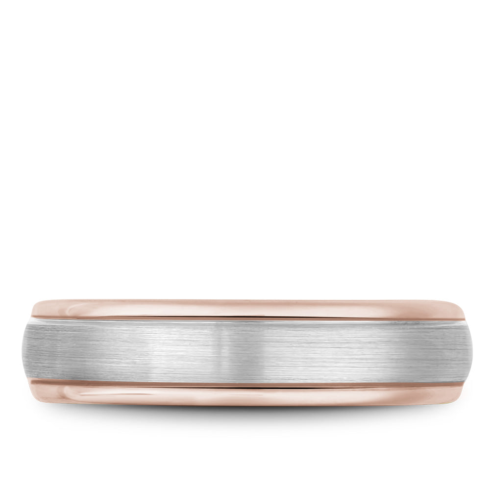 Bleu Royale Legacy Wedding Band 5.50mm White and Rose 18k Gold