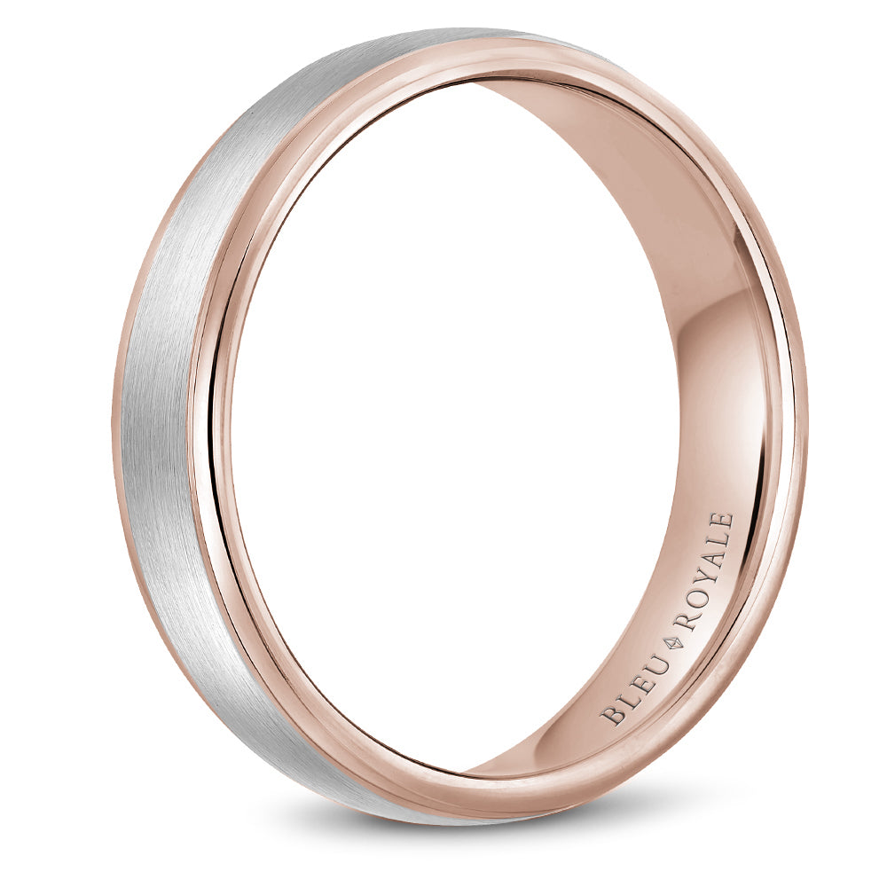 Bleu Royale Legacy Wedding Band 5.50mm White and Rose 14k Gold