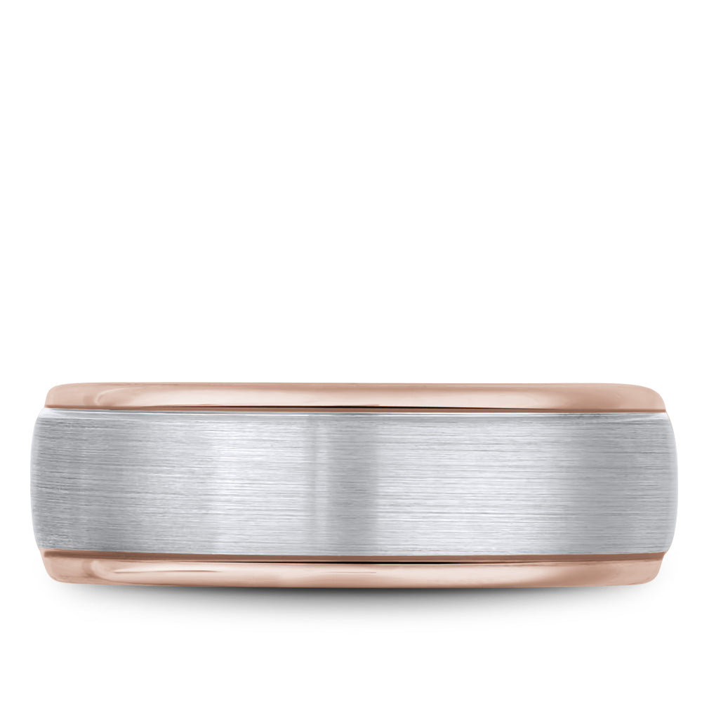Bleu Royale Legacy Wedding Band 7.50mm White and Rose 18k Gold