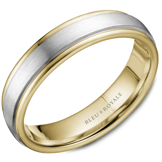 Bleu Royale Legacy Wedding Band 5.50mm White and Yellow 14k Gold