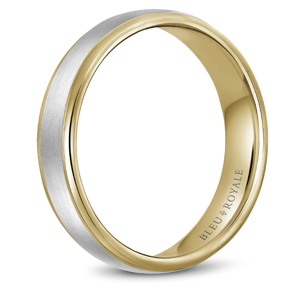 Bleu Royale Legacy Wedding Band 5.50mm White and Yellow 14k Gold
