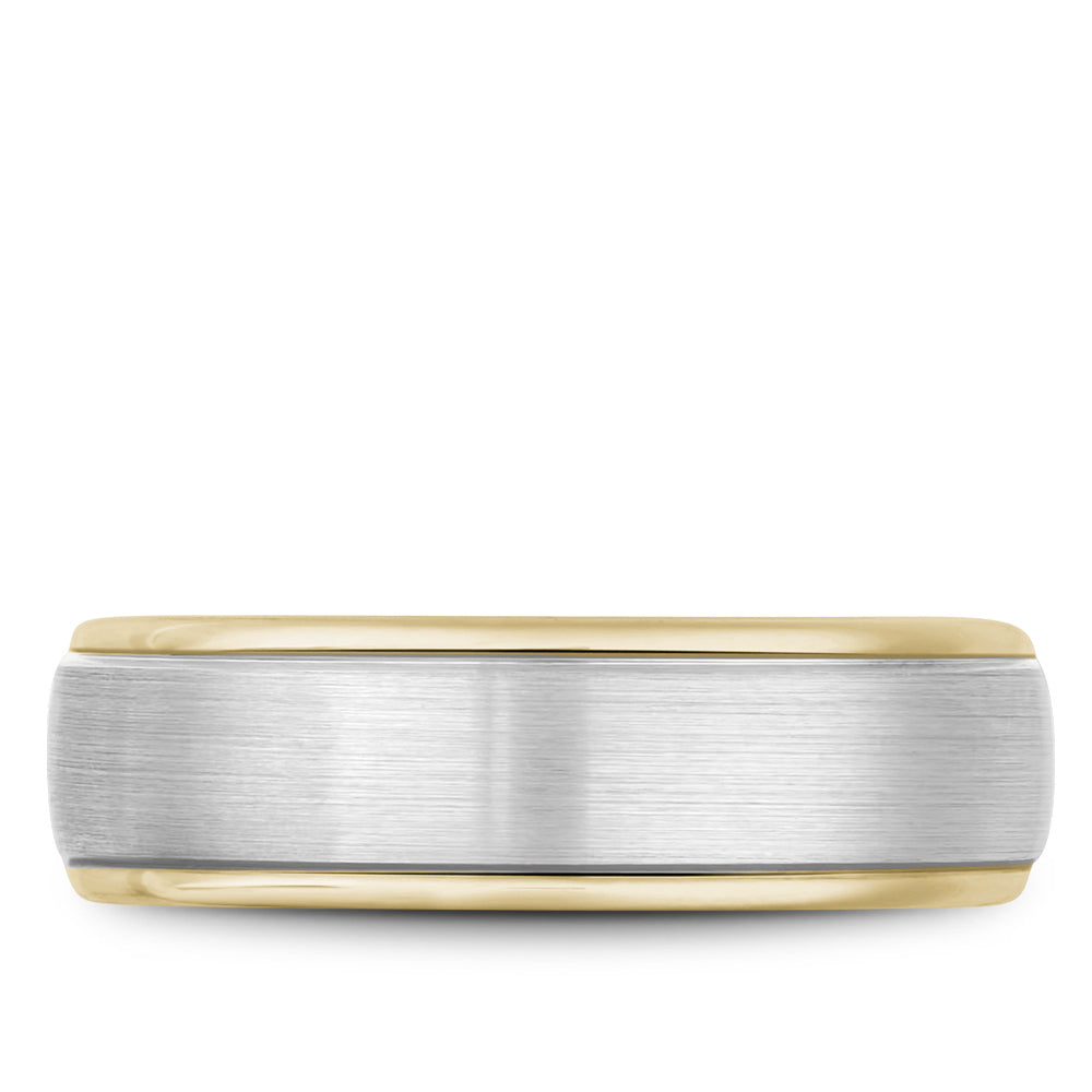 Bleu Royale Legacy Wedding Band 6.50mm White and Yellow 14k Gold