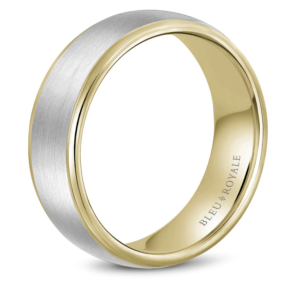 Bleu Royale Legacy Wedding Band 6.50mm White and Yellow 18k Gold