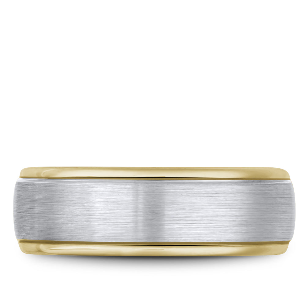 Bleu Royale Legacy Wedding Band 7.50mm White and Yellow 18k Gold