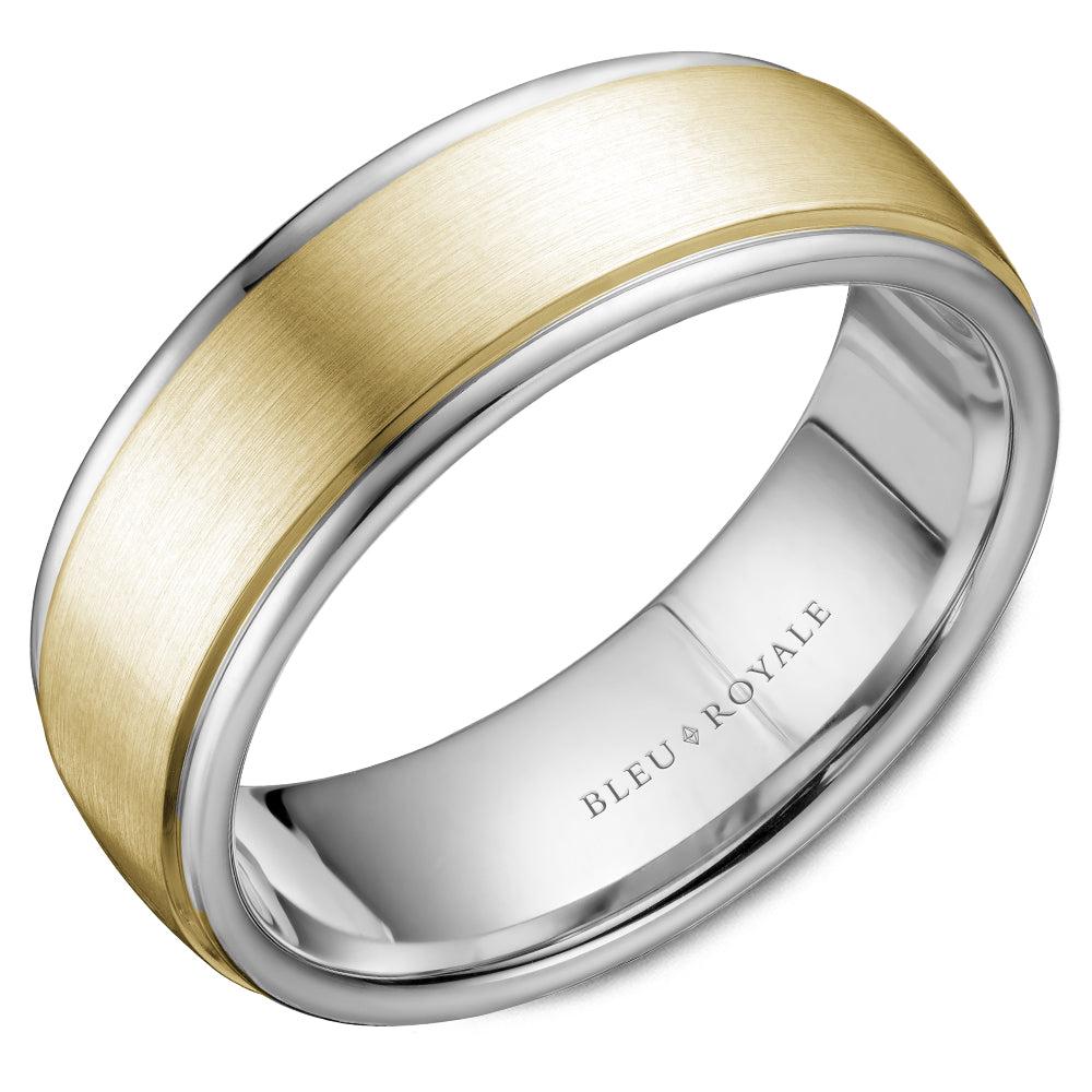 Bleu Royale Legacy Wedding Band 7.50mm Y&W 18k Gold