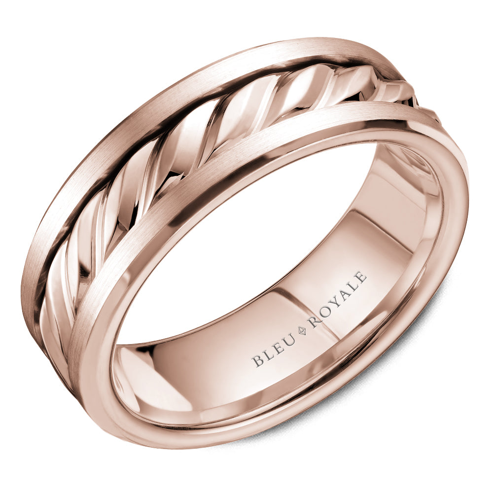 Bleu Royale Legacy Wedding Band 7.50mm Rose 18k Gold