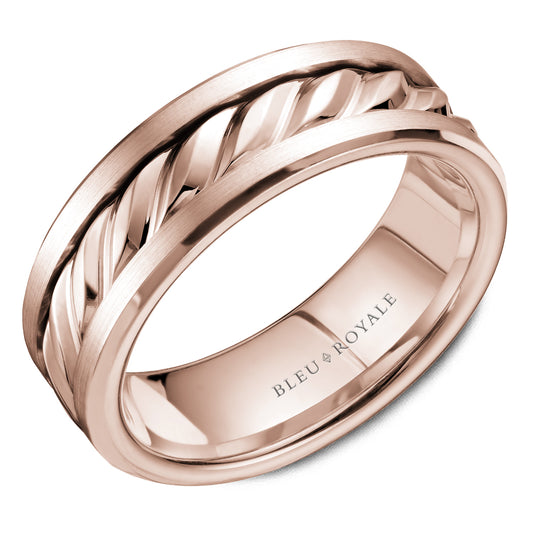 Bleu Royale Legacy Wedding Band 7.50mm Rose 18k Gold