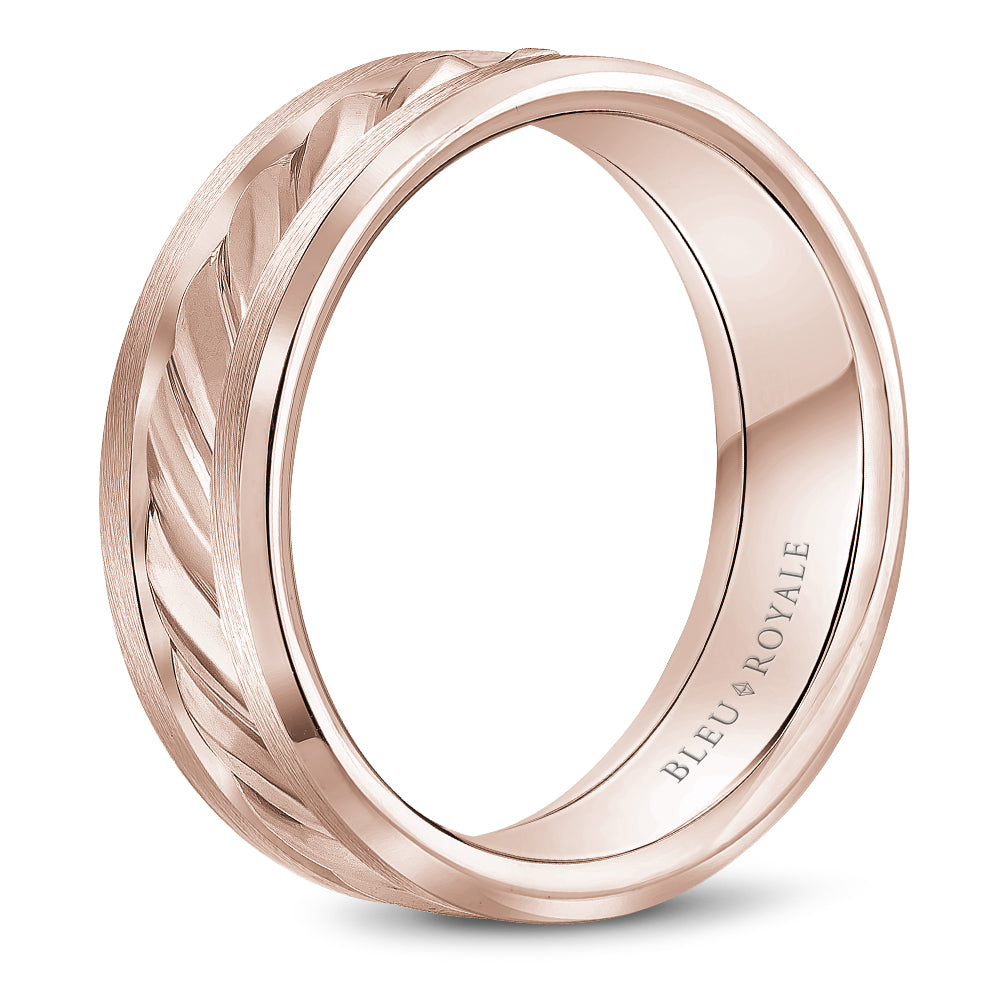 Bleu Royale Legacy Wedding Band 7.50mm Rose 18k Gold