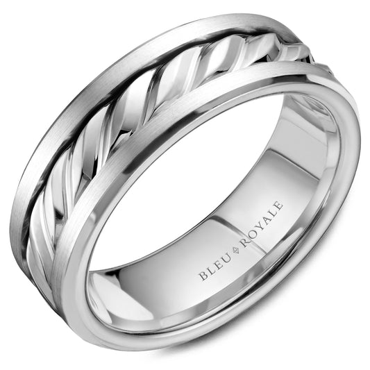 Bleu Royale Legacy Wedding Band 7.50mm White 14k Gold