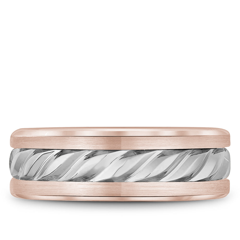 Bleu Royale Legacy Wedding Band 7.50mm White and Rose 18k Gold