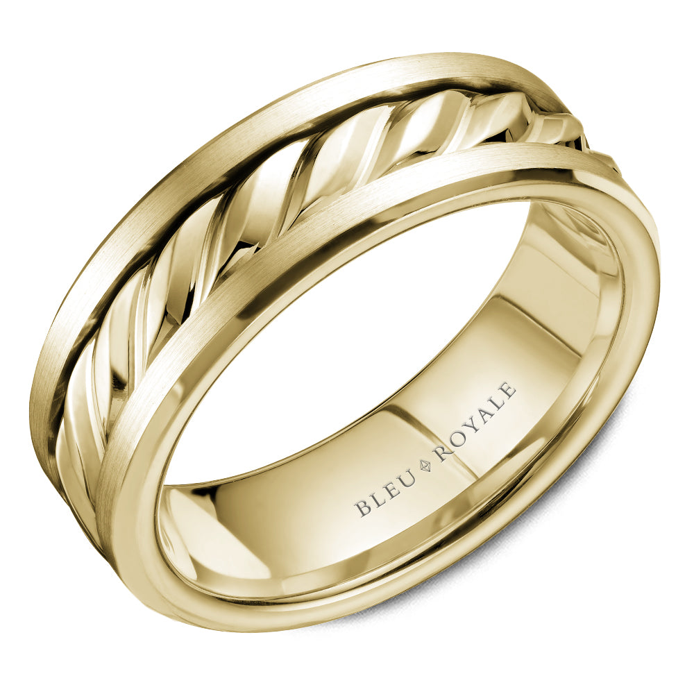 Bleu Royale Legacy Wedding Band 7.50mm Yellow 14k Gold