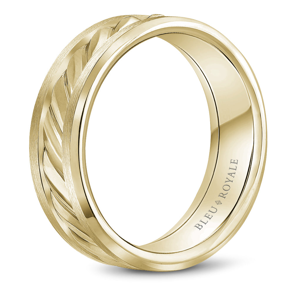 Bleu Royale Legacy Wedding Band 7.50mm Yellow 18k Gold