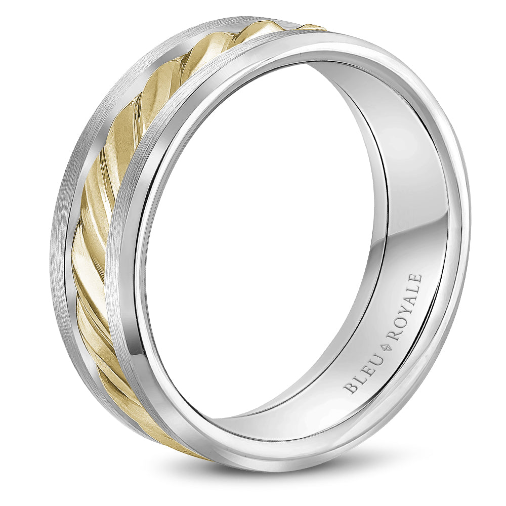 Bleu Royale Legacy Wedding Band 7.50mm Y&W 14k Gold