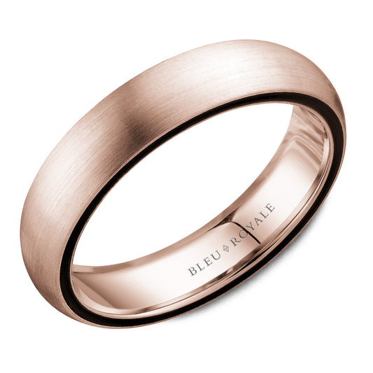 Bleu Royale Distinct Wedding Band 5.00mm Rose 14k Gold