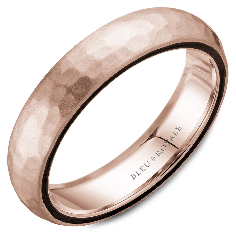 Bleu Royale Distinct Wedding Band 5.00mm Rose 14k Gold