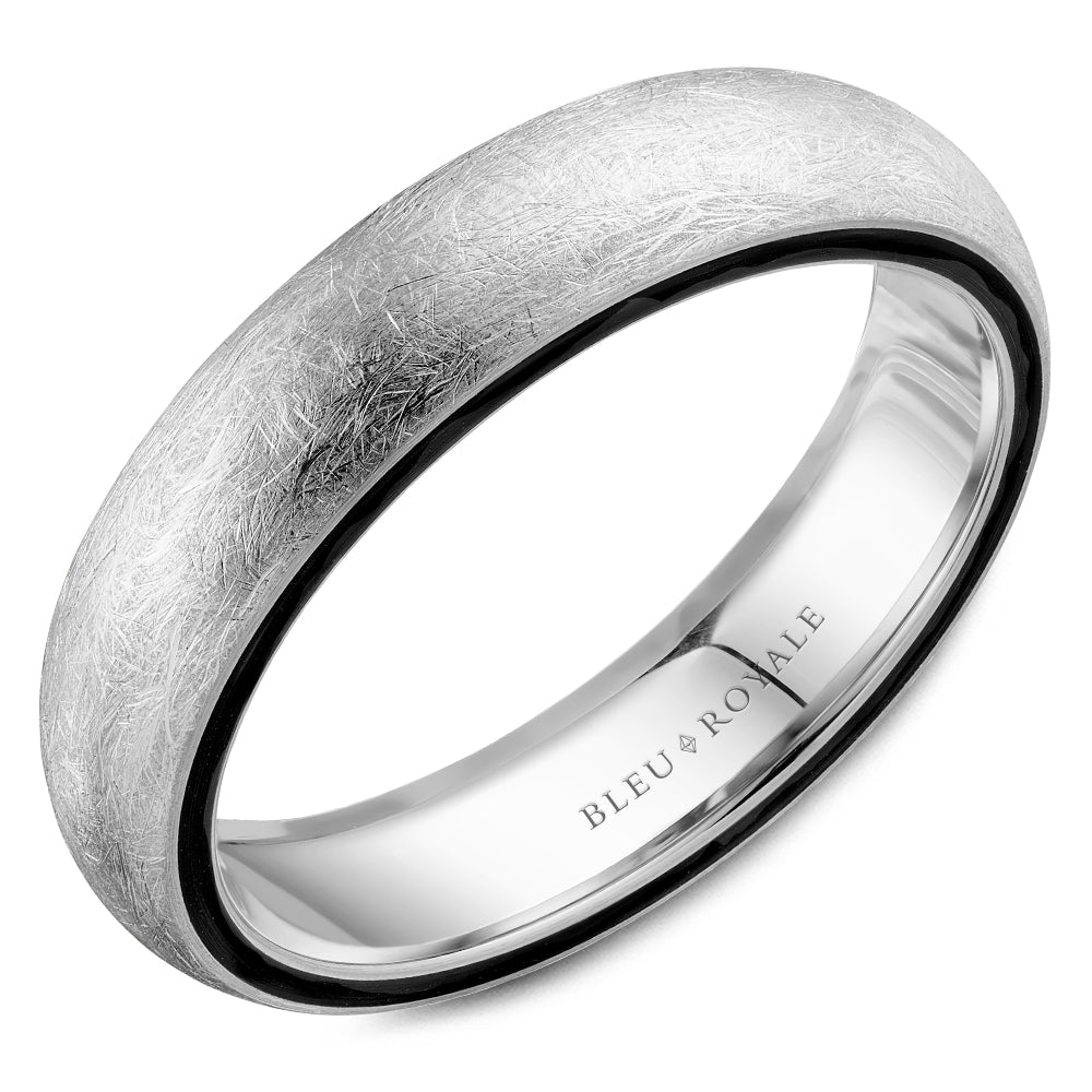 Bleu Royale Distinct Wedding Band 5.00mm White 18k Gold