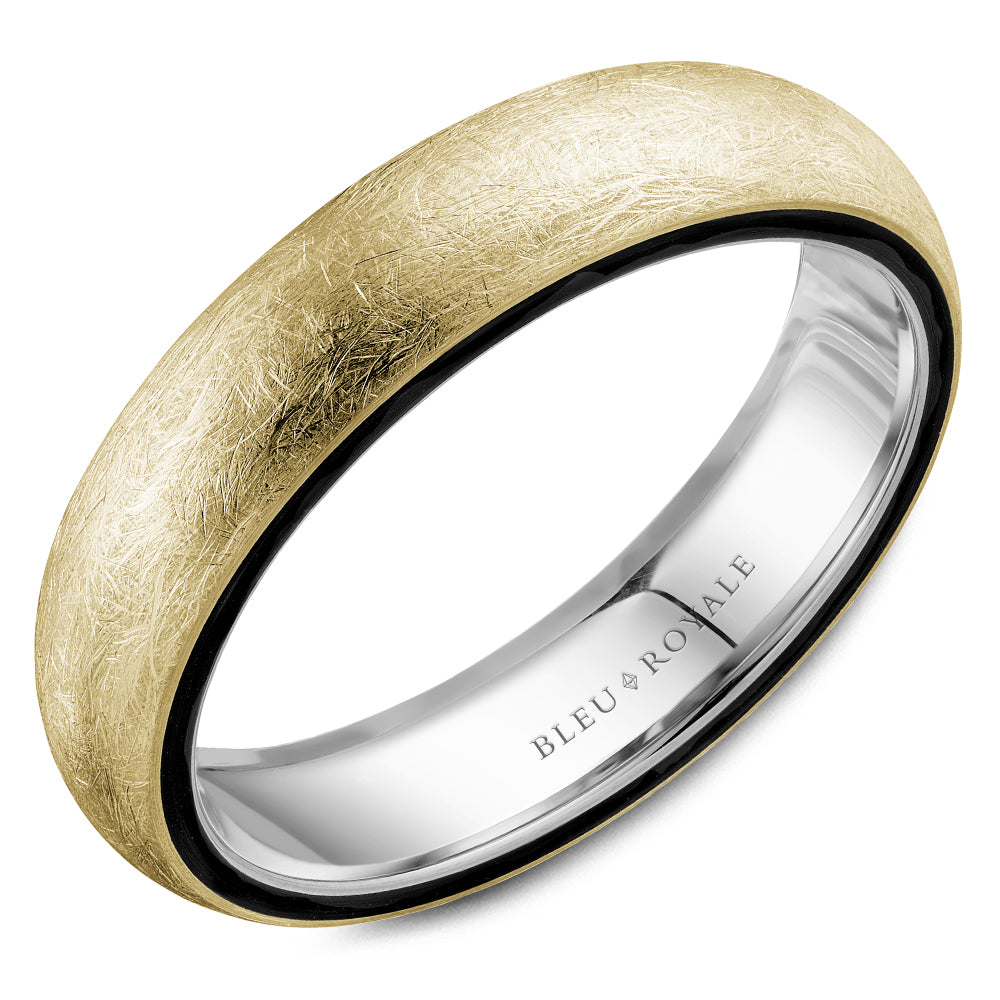 Bleu Royale Distinct Wedding Band 5.00mm Y&W 14k Gold