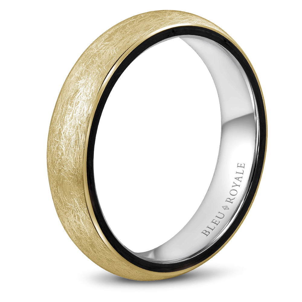 Bleu Royale Distinct Wedding Band 5.00mm Y&W 18k Gold