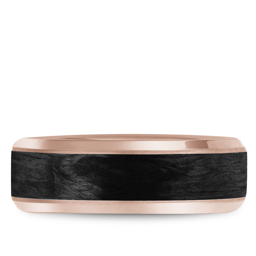 Bleu Royale Distinct Wedding Band 7.50mm 14k & Forged Carbon Fiber