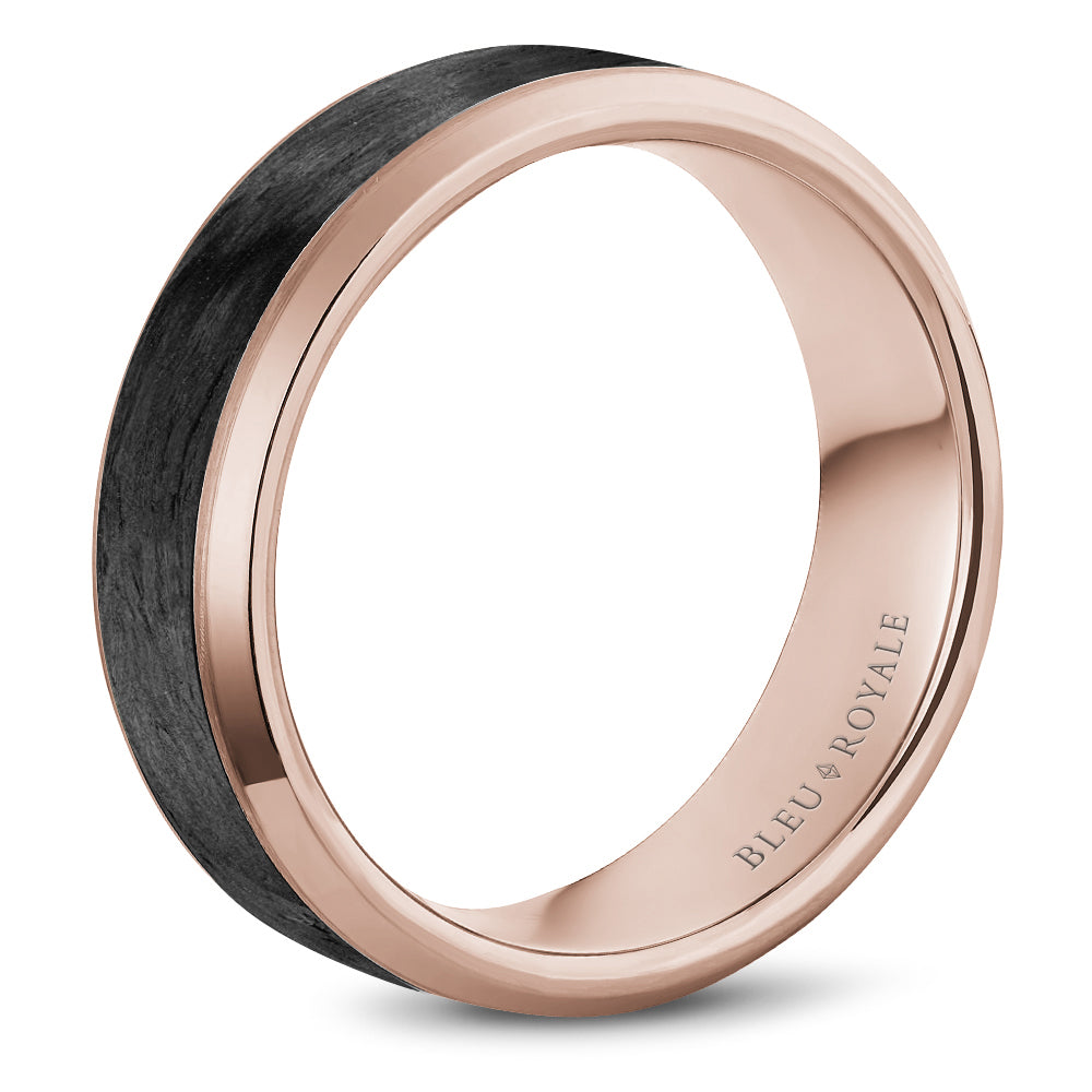Bleu Royale Distinct Wedding Band 7.50mm 18k & Forged Carbon Fiber