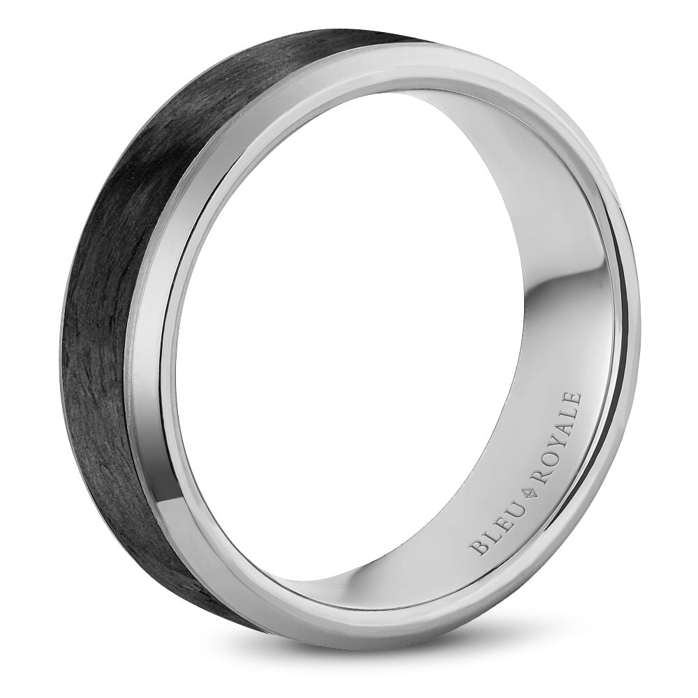 Bleu Royale Distinct Wedding Band 7.50mm 14k & Forged Carbon Fiber