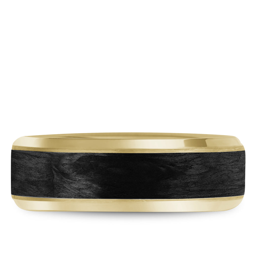 Bleu Royale Distinct Wedding Band 7.50mm 14k & Forged Carbon Fiber