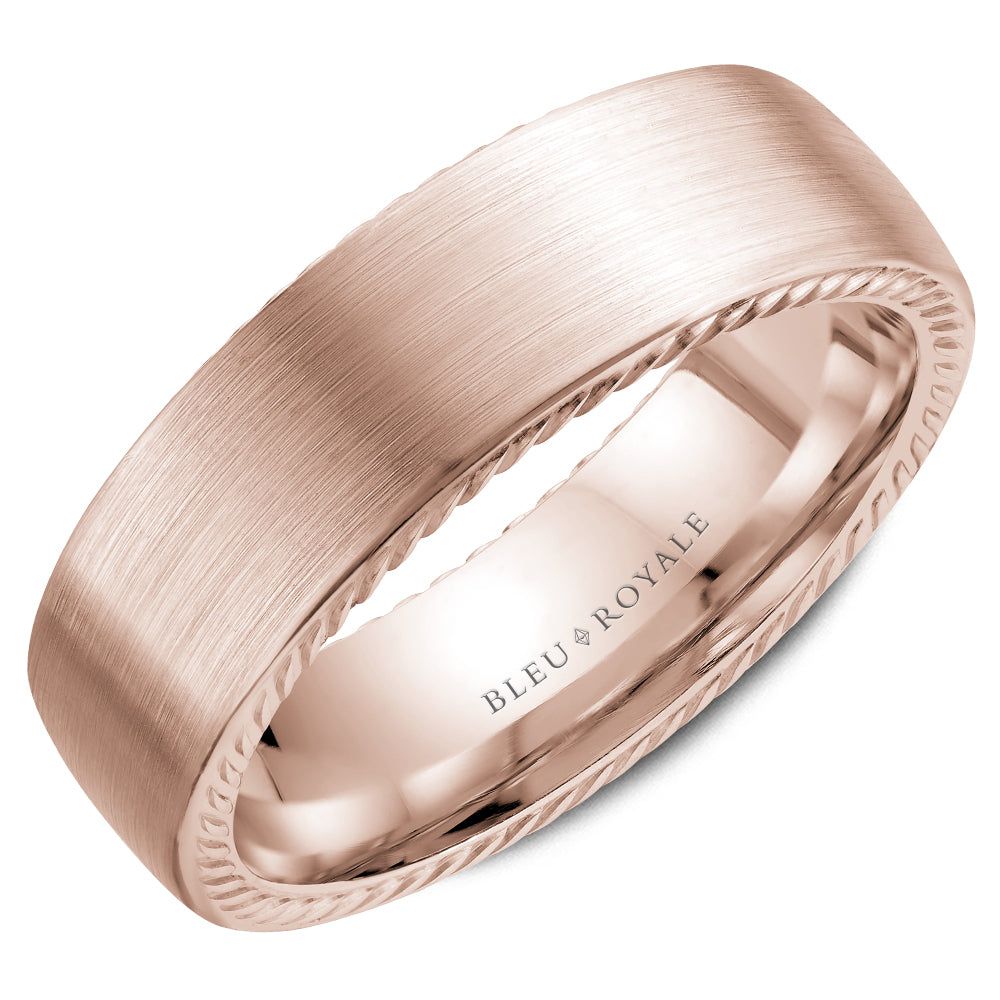Bleu Royale Legacy Wedding Band 6.50mm Rose 18k Gold