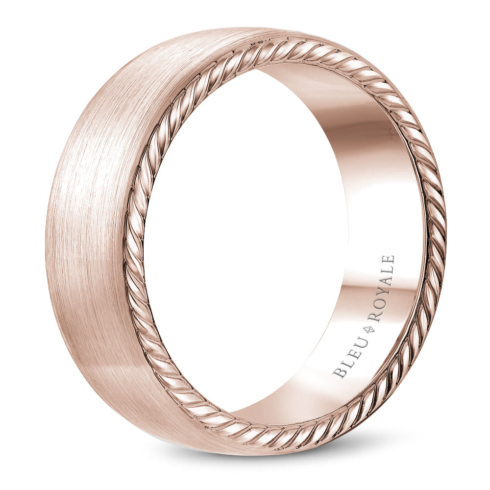 Bleu Royale Legacy Wedding Band 8.00mm Rose 18k Gold