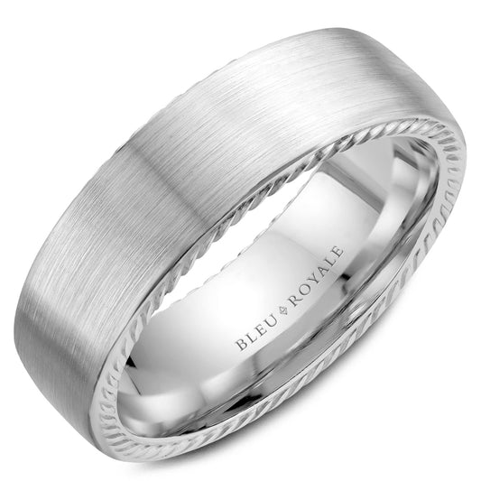Bleu Royale Legacy Wedding Band 6.50mm White 14k Gold