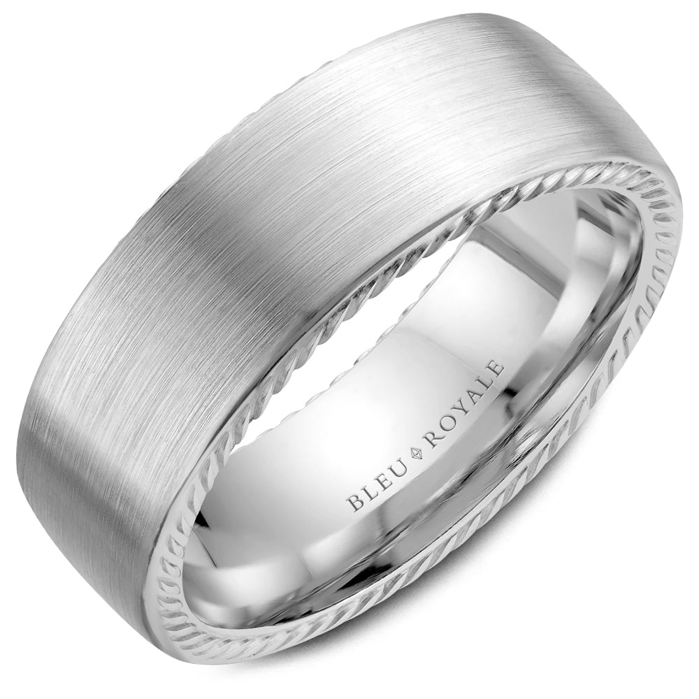 Bleu Royale Legacy Wedding Band 8.00mm White 18k Gold